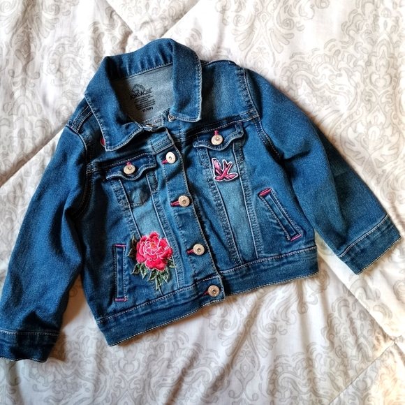 Jordache Jackets & Coats Baby Girl Denim Jacket With Patches Poshmark